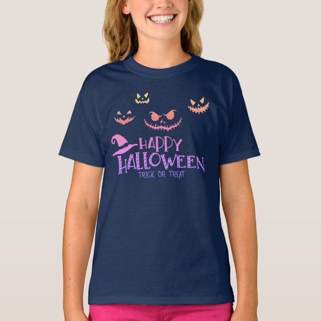 Trick or Treat Happy Halloween Costume for girls T-Shirt (Front)