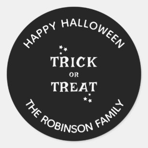 Trick or Treat - Happy Halloween Custom Classic Round Sticker