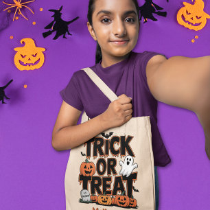 Trick or Treat / Happy Halloween custom Tote Bag