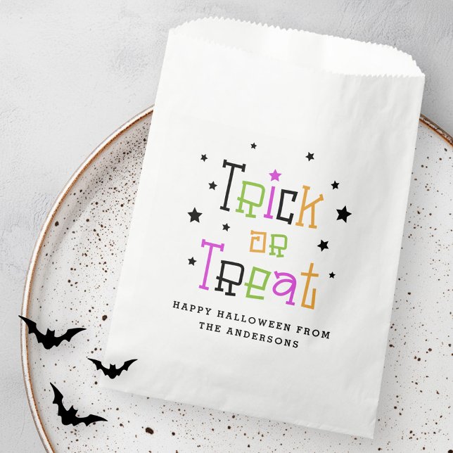 Trick or treat Happy Halloween Favour Bags (Trick or treat Happy Halloween Favor Bag)