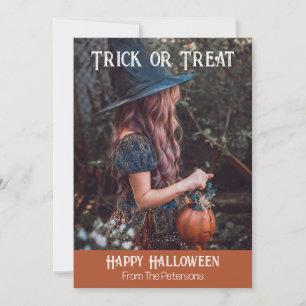 Trick or Treat Happy Halloween  Holiday Card