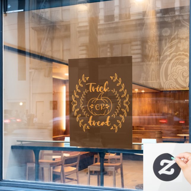 Trick or treat in plants frame  (Cafe Window)