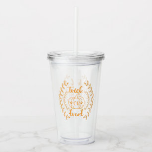 Trick or treat in plants frame acrylic tumbler