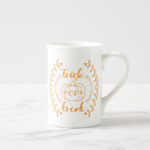 Trick or treat in plants frame bone china mug