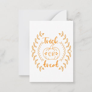Trick or treat in plants frame  card