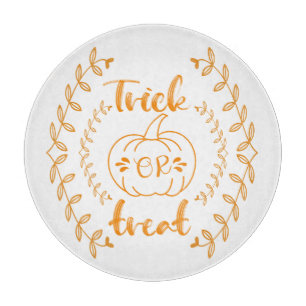 Trick or treat in plants frame cutting board