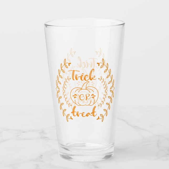 Trick or treat in plants frame  glass (Front)