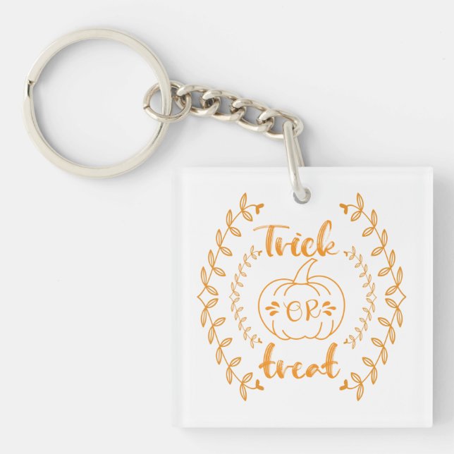 Trick or treat in plants frame  key ring (Front)