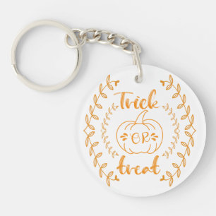 Trick or treat in plants frame key ring