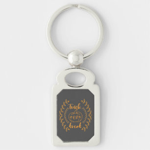 Trick or treat in plants frame key ring