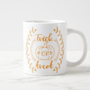 Trick or treat in plants frame   large coffee mug