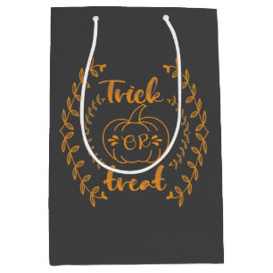 Trick or treat in plants frame medium gift bag