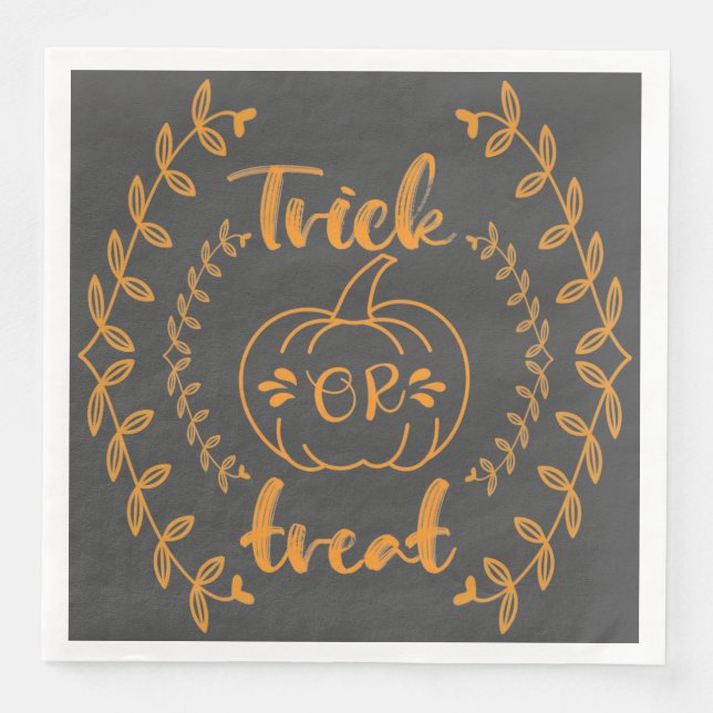 Trick or treat in plants frame  napkin (Front)