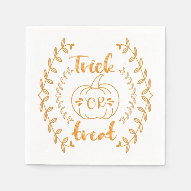 Trick or treat in plants frame  napkin (Front)