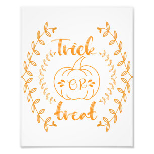 Trick or treat in plants frame  photo print