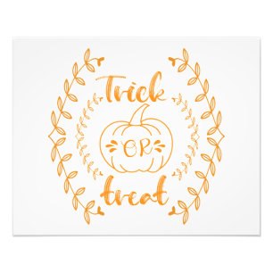 Trick or treat in plants frame photo print