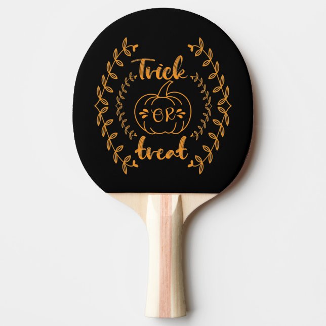Trick or treat in plants frame  ping pong paddle (Front)