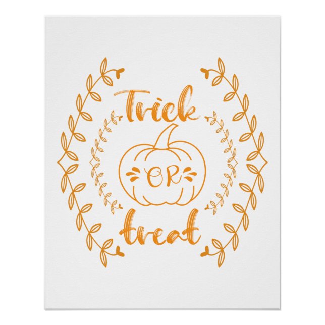 Trick or treat in plants frame  poster (Front)