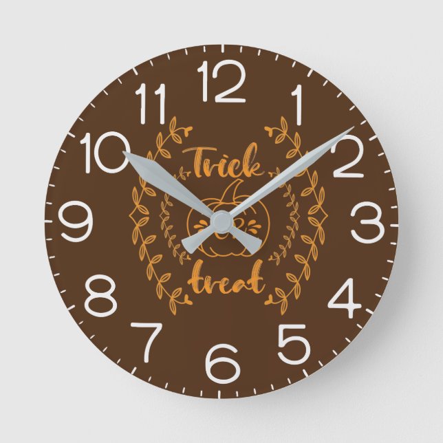 Trick or treat in plants frame  round clock (Front)