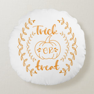 Trick or treat in plants frame round cushion