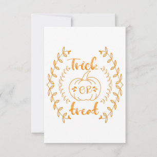 Trick or treat in plants frame thank you card