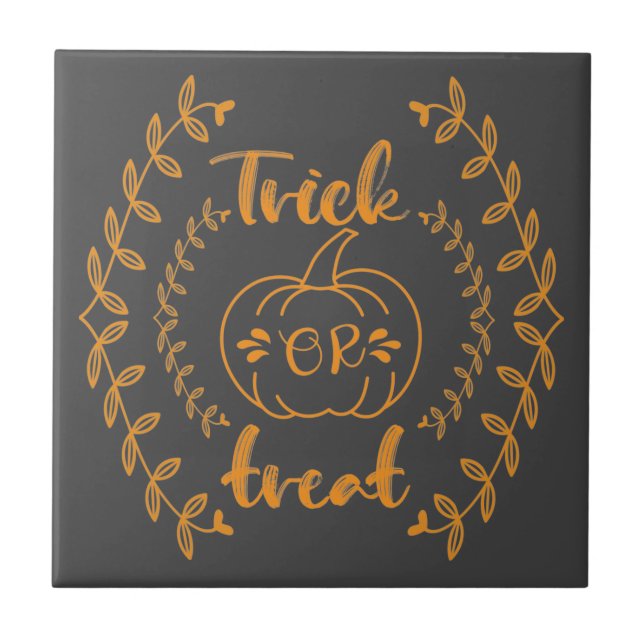 Trick or treat in plants frame  tile (Front)