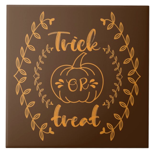 Trick or treat in plants frame  tile (Front)