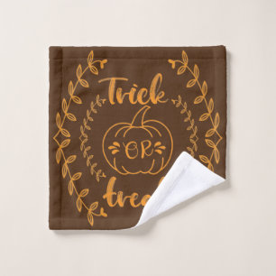 Trick or treat in plants frame  wash cloth