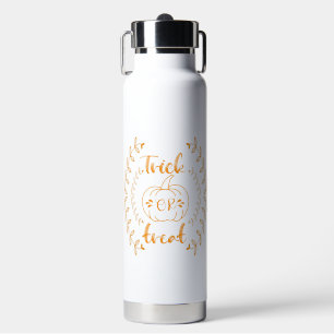 Trick or treat in plants frame water bottle