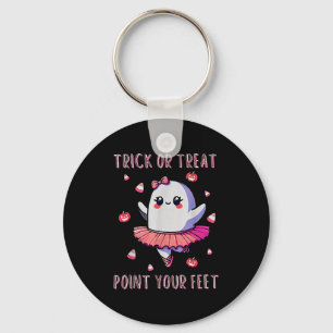 Trick Or Treat Int Your Feet Halloween Ghost Dance Key Ring