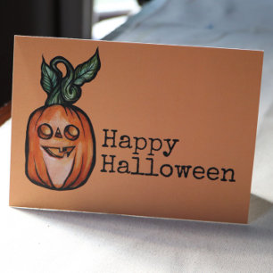 Trick or Treat Jack O Lantern Halloween Pumpkin Card