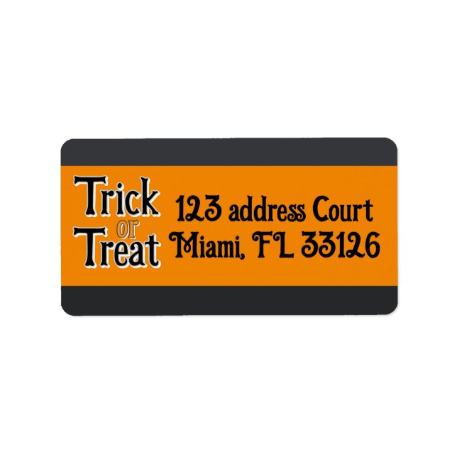 trick or treat label (Front)