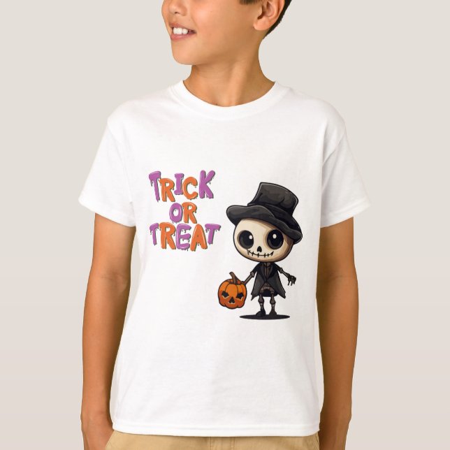 Trick or Treat Little Skeleton T-Shirt (Front)