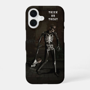 Trick or Treat. Man dressed as skeleton iPhone 16 Case
