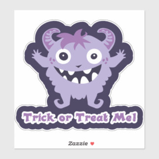 Trick or Treat Me! – Cute Purple Horned Monster
