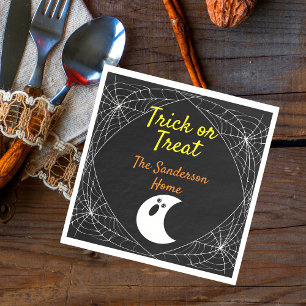 Trick or Treat Minimalist Ghost Halloween Family Napkin