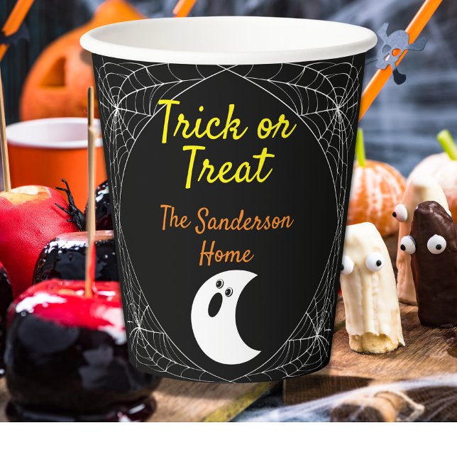 Trick or Treat Minimalist Ghost Halloween Family Paper Cups (Creator Uploaded)