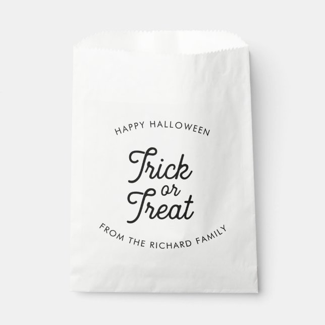Trick or Treat Minimalist Modern Favour Bags (Front)