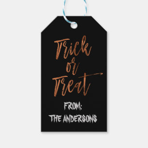 Trick or Treat Modern Halloween Gift Label