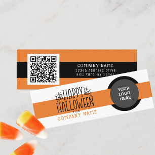 Trick or Treat Modern Happy Halloween Thank You Mini Business Card