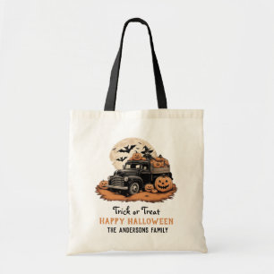 Trick or Treat Modern Script Happy Halloween Tote Bag