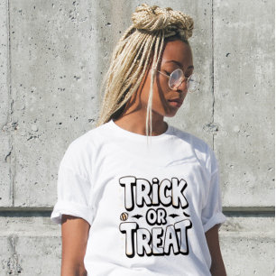 Trick or Treat Modern Script Womens Halloween Tri-Blend Shirt