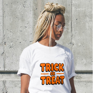 Trick or Treat Modern Script Womens Halloween Tri-Blend Shirt