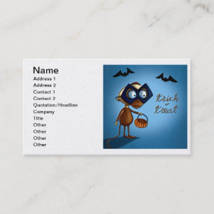 Trick or Treat Money or Eat on Halloween Business Card