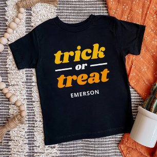 Trick or Treat Monogrammed Halloween Baby T-Shirt