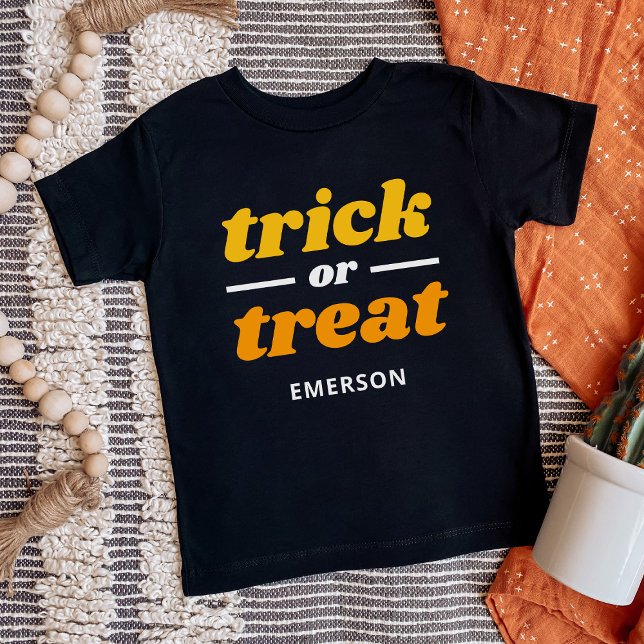 Trick or Treat Monogrammed Halloween Baby T-Shirt (Creator Uploaded)