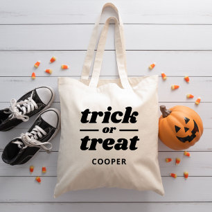 Trick or Treat Monogrammed Halloween Tote Bag
