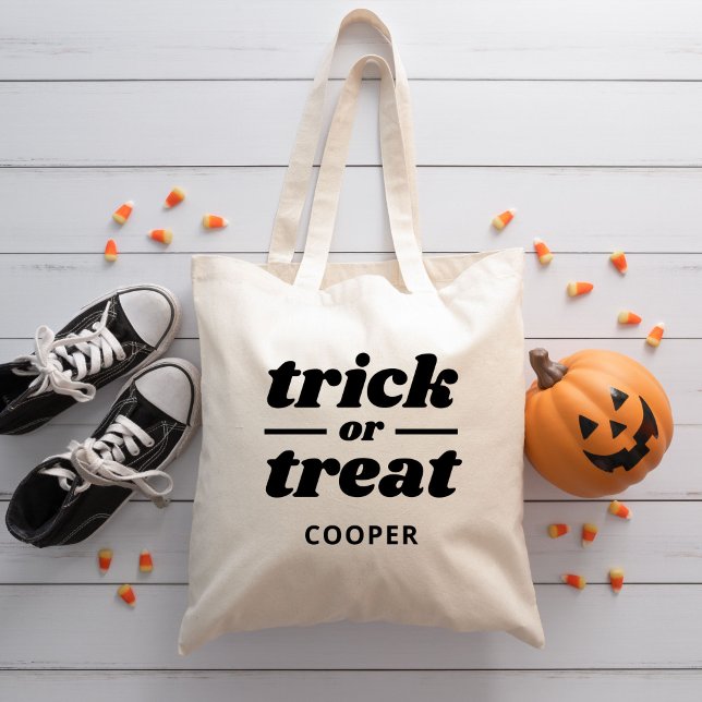 Trick or Treat Monogrammed Halloween Tote Bag (Creator Uploaded)