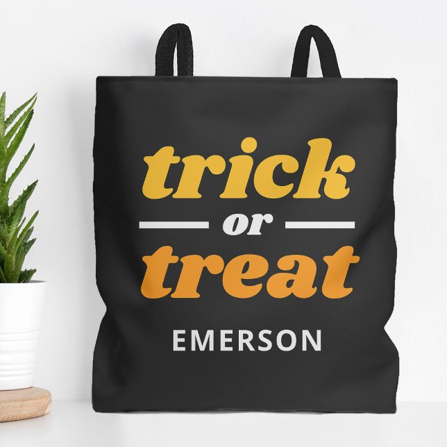 Trick or Treat Monogrammed Halloween Tote Bag (Creator Uploaded)