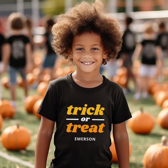 Trick or Treat Monogrammed Halloween Tri-Blend Shirt (Creator Uploaded)